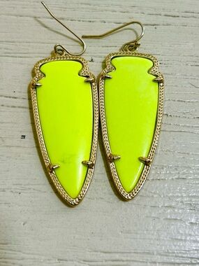 Kendra Scott Neon Yellow Skylar Statement Earrings